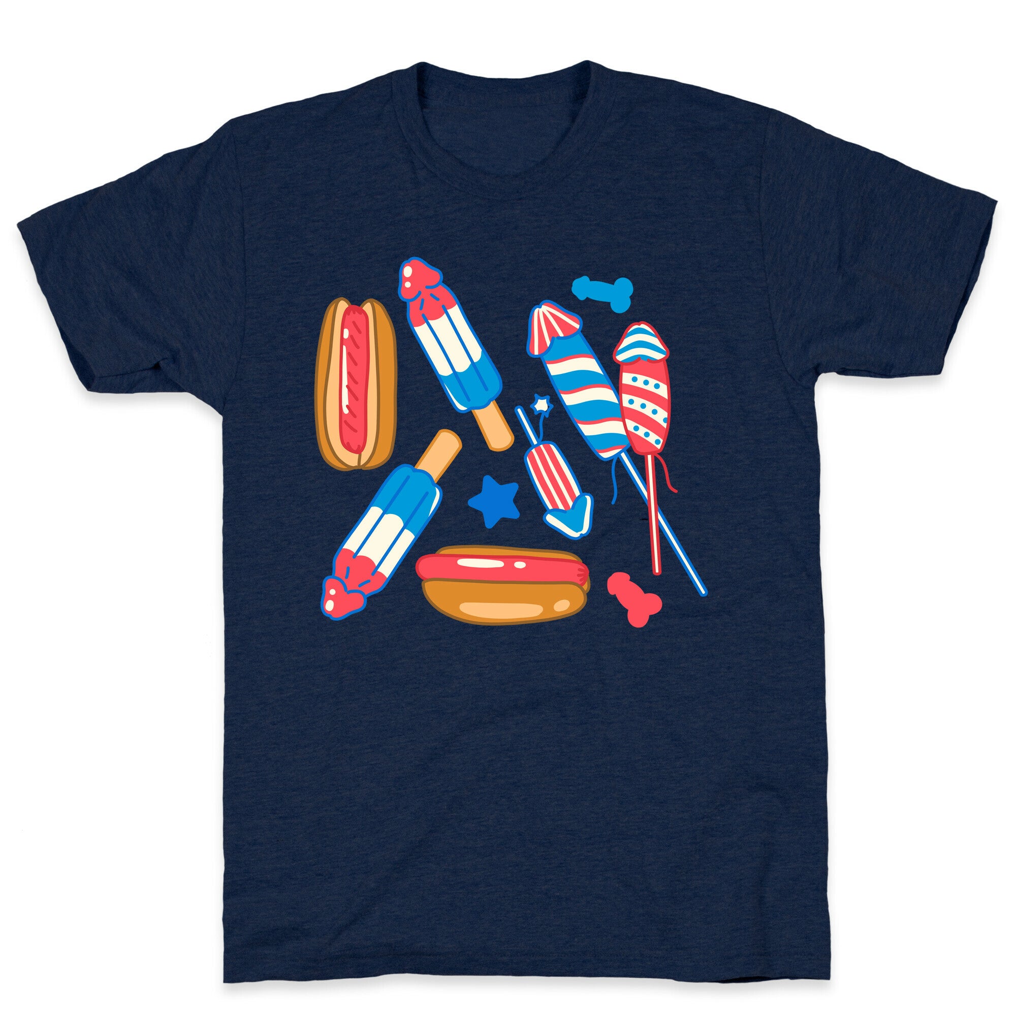 Fourth of July Wieners Pattern T-Shirt